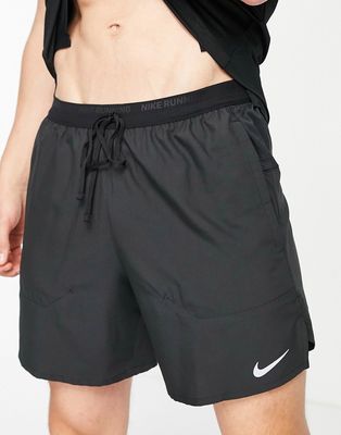 Nike Running Dri-FIT Stride 2 in 1 7inch shorts in black