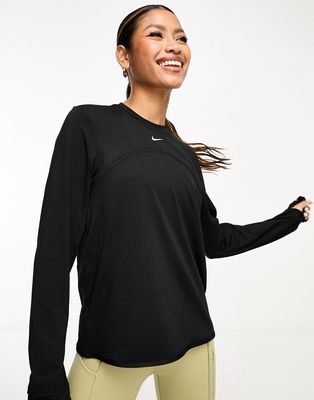 Nike Running Dri-FIT Swift Elemant UV long sleeve top in black