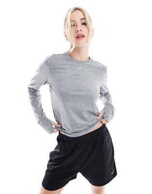 Nike Running Dri-FIT Swift Elemant UV long sleeve top in gray