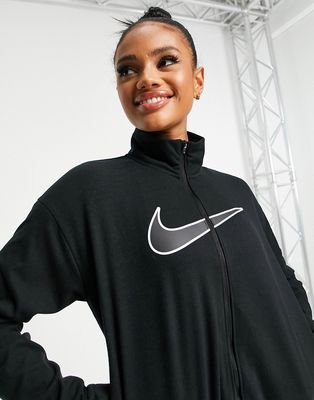 Nike Running Dri-FIT Swoosh fleece running jacket in black