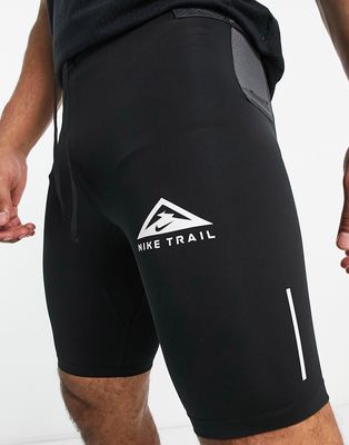 Nike Running Dri-FIT Trail legging shorts in black