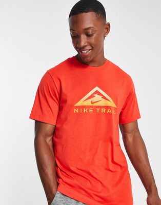 Nike Running Dri-FIT Trail logo T-shirt in red