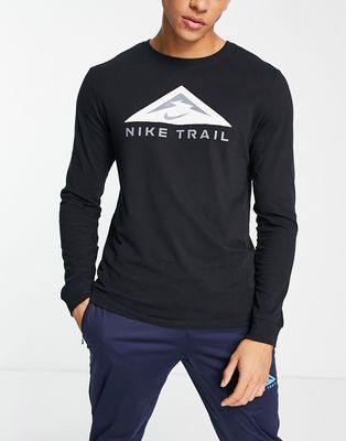 Nike Running Dri-FIT Trail long sleeve top in black