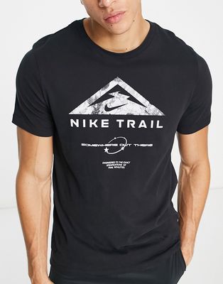 Nike Running Dri-FIT Trail top in black