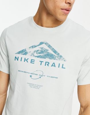 Nike Running Dri-FIT Trail top in blue