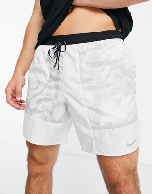 Nike Running Dri-FIT Wild Run Stride 7-Inch unlined all over print shorts in gray