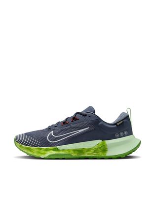 Nike Running Juniper Trail 2 GORE-TEX sneakers in navy and green-Blue