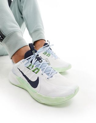 Nike Running Juniper Trail 2 sneakers in white and green