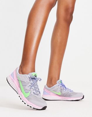 Nike Running Juniper Trail sneakers in wolf gray/green strike