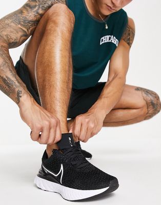 Nike Running React Infinity Run Flyknit 3 sneakers in black and white