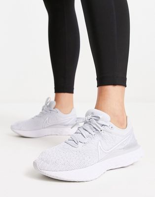 Nike Running React Infinity Run Flyknit 3 sneakers in light gray