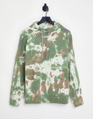 Nike Seasonal Classics acid wash fleece hoodie in brown/multi