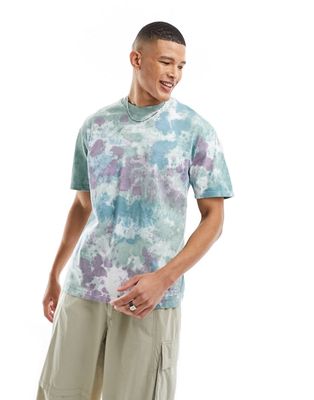 Nike Seasonal Classics acid wash oversized t-shirt in purple/multi