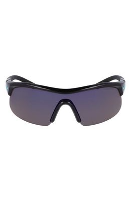Nike Show X1 58mm Wraparound Sunglasses in Black/Blue Mirror
