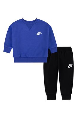 Nike Snow Day Fleece Crewneck Sweatshirt & Joggers Set in Black