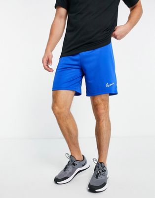 Nike Soccer Dri-FIT Academy polyknit shorts in blue