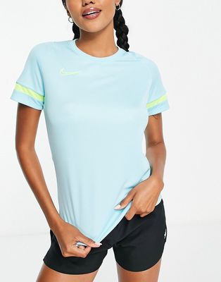 Nike Soccer Dri-FIT Academy21 polyknit t-shirt in aqua-Blue