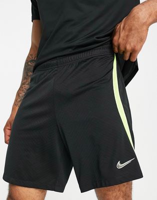 Nike Soccer Dri-FIT Strike colorblock polyknit shorts in black