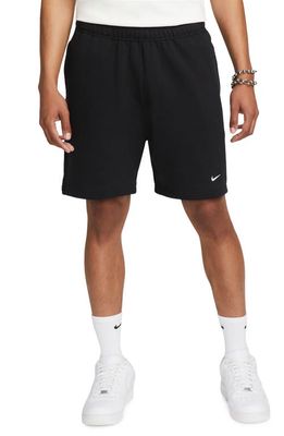 Nike Solo Swoosh Sweat Shorts in Black/White