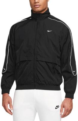 Nike Solo Swoosh Track Jacket in Black/White