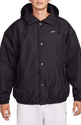 Nike Solo Swoosh Water Repellent Puffer Jacket in Black/White