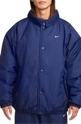 Nike Solo Swoosh Water Repellent Puffer Jacket in Midnight Navy/White