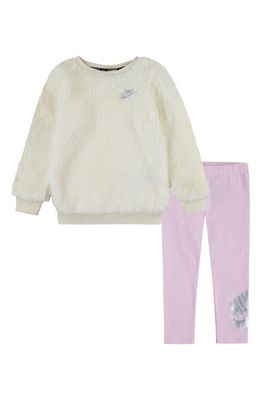 Nike Sparkle Fleece Sweatshirt & Leggings Set in Pink Foam