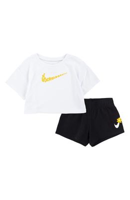 Nike Sport Daisy Graphic T-Shirt & Mesh Shorts Set in 023-Black