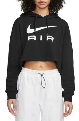 Nike Sportswear AIR Fleece Graphic Hoodie in Black/White