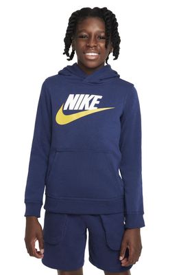 Nike Sportswear Club Fleece Hoodie in Midnight Navy/White