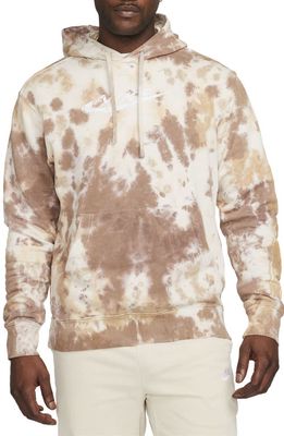 Nike Sportswear Club Fleece Tie Dye Hoodie in Pink Oxford