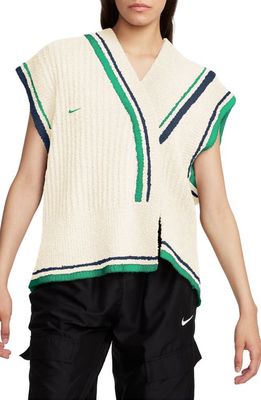 Nike Sportswear Collection Stripe Trim Sweater Vest in Sail/Obsidian