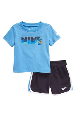 Nike Sportswear Coral Reef Graphic T-Shirt & Shorts Set in Gridiron
