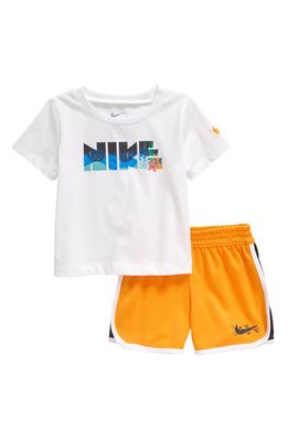 Nike Sportswear Coral Reef Graphic T-Shirt & Shorts Set in Vivid Orange