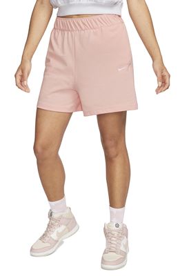Nike Sportswear Cotton Jersey Shorts in Atmosphere/White