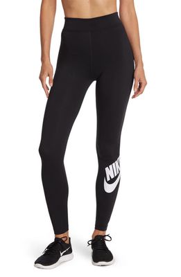 Nike Sportswear Essential High Rise Leggings in Black/white
