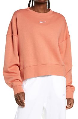Nike Sportswear Essential Oversize Sweatshirt in Madder Root/White