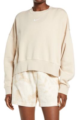 Nike Sportswear Essential Oversize Sweatshirt in Sanddrift/White