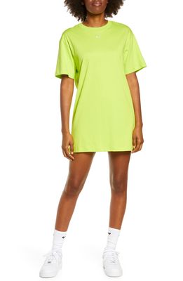 Nike Sportswear Essential T-Shirt Dress in Atomic Green/White