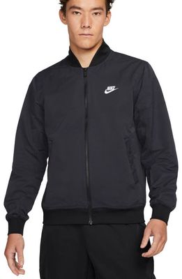 Nike Sportswear Essentials Woven Unlined Bomber Jacket in Black/White