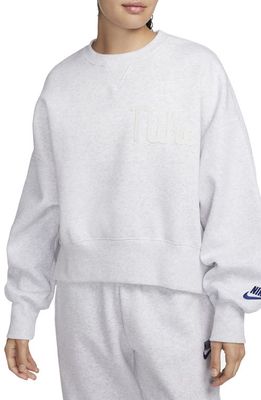 Nike Sportswear Oversize Fleece Sweatshirt in Birch Heather/Sail
