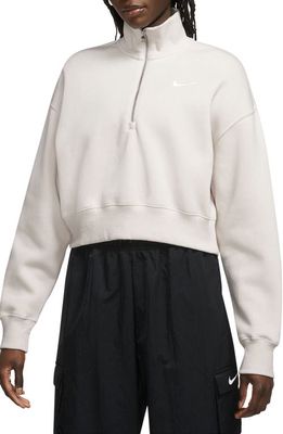 Nike Sportswear Phoenix Fleece Crop Sweatshirt in Lt Orewood Ivory/Sail