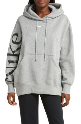 Nike Sportswear Phoenix Fleece Oversize Longline Hoodie in Dk Grey Heather/Black/Sail
