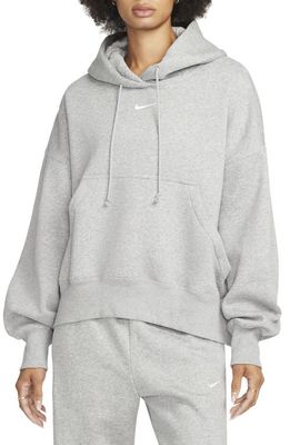 Nike Sportswear Phoenix Fleece Pullover Hoodie in Dark Grey Heather/Sail at Nordstrom, Size X-Small