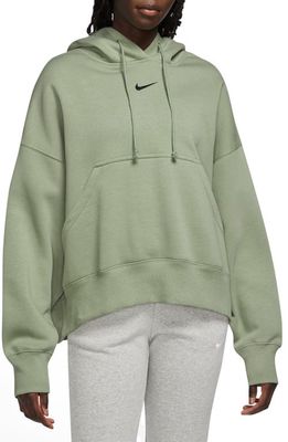 Nike Sportswear Phoenix Fleece Pullover Hoodie in Oil Green/black