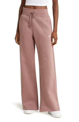 Nike Sportswear Phoenix High Waist Wide Leg Sweatpants in Smokey Mauve/Sail