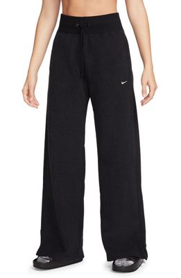 Nike Sportswear Phoenix Plush High Waist Wide Leg Fleece Pants in Black/Sail