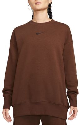 Nike Sportswear Phoenix Sweatshirt in Cacao Wow/Black
