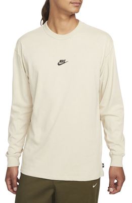 Nike Sportswear Premium Essentials Long Sleeve T-Shirt in Rattan