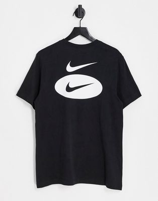 Nike Sportswear Swoosh League T-shirt in black and white